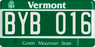 VT license plate BYB016