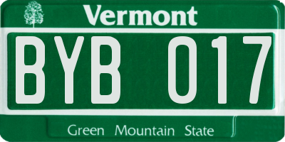 VT license plate BYB017