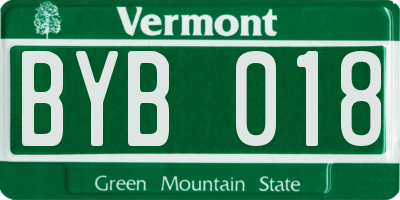 VT license plate BYB018