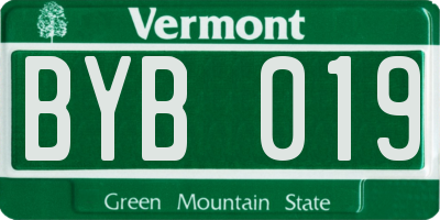 VT license plate BYB019
