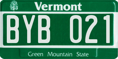 VT license plate BYB021