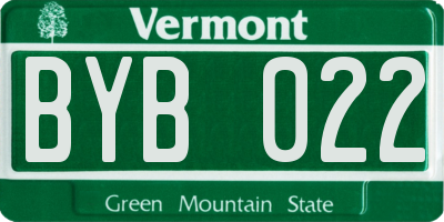 VT license plate BYB022