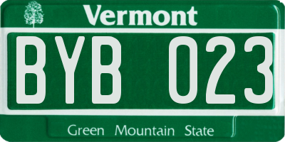 VT license plate BYB023