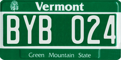 VT license plate BYB024