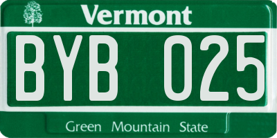 VT license plate BYB025