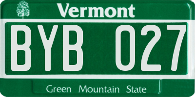 VT license plate BYB027