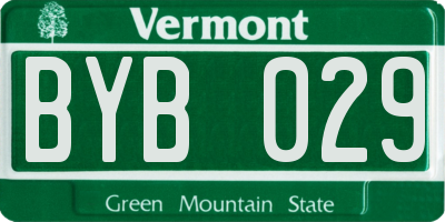 VT license plate BYB029