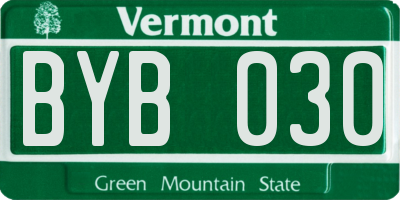 VT license plate BYB030