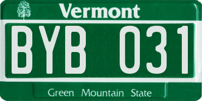 VT license plate BYB031
