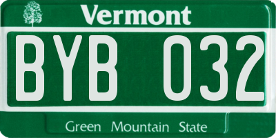 VT license plate BYB032