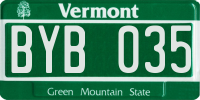 VT license plate BYB035