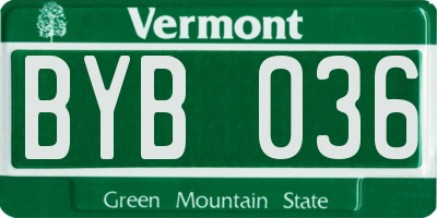 VT license plate BYB036
