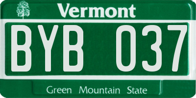 VT license plate BYB037