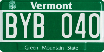 VT license plate BYB040