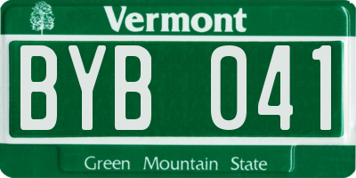 VT license plate BYB041