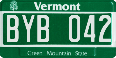 VT license plate BYB042