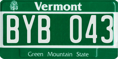 VT license plate BYB043