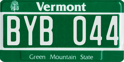 VT license plate BYB044