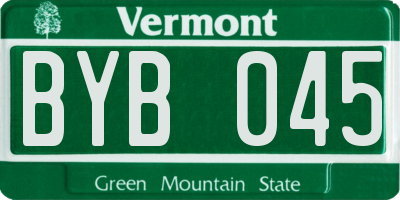 VT license plate BYB045