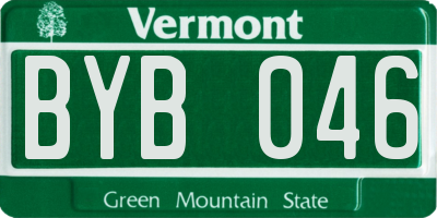 VT license plate BYB046