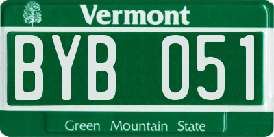 VT license plate BYB051