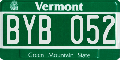 VT license plate BYB052
