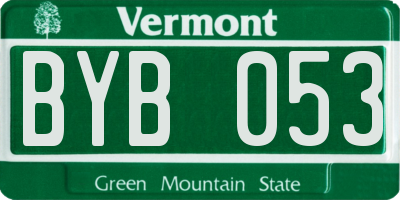 VT license plate BYB053