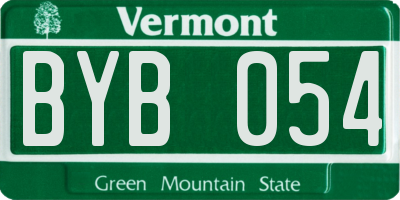 VT license plate BYB054