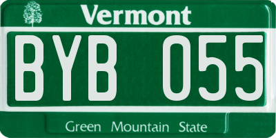VT license plate BYB055