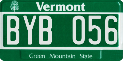 VT license plate BYB056
