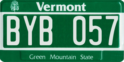 VT license plate BYB057