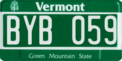 VT license plate BYB059