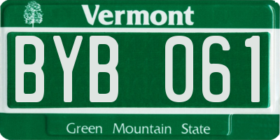 VT license plate BYB061