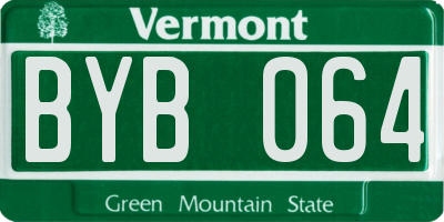 VT license plate BYB064