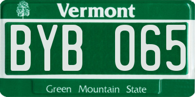 VT license plate BYB065