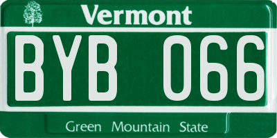 VT license plate BYB066