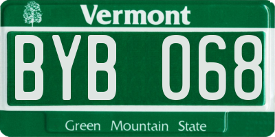 VT license plate BYB068