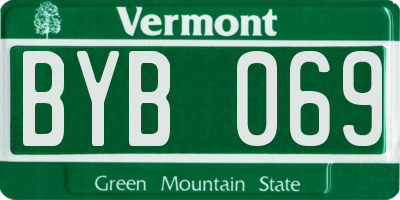 VT license plate BYB069