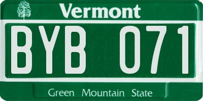 VT license plate BYB071