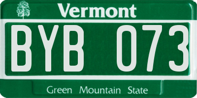 VT license plate BYB073