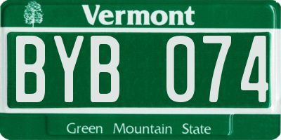 VT license plate BYB074