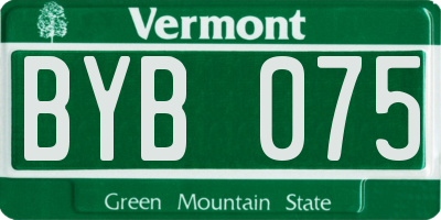 VT license plate BYB075