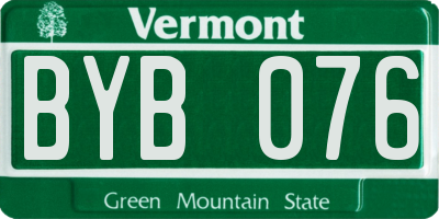 VT license plate BYB076