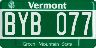 VT license plate BYB077