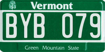 VT license plate BYB079