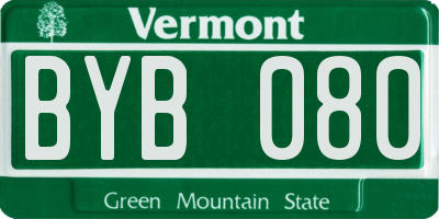 VT license plate BYB080