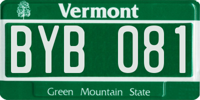 VT license plate BYB081