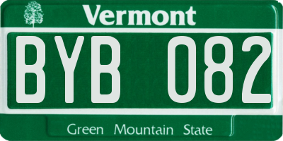 VT license plate BYB082