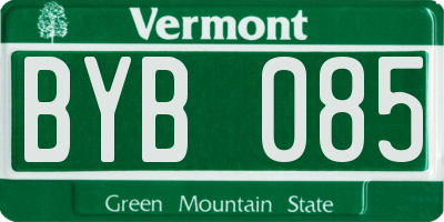 VT license plate BYB085