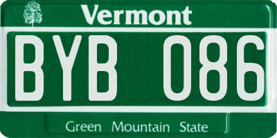 VT license plate BYB086
